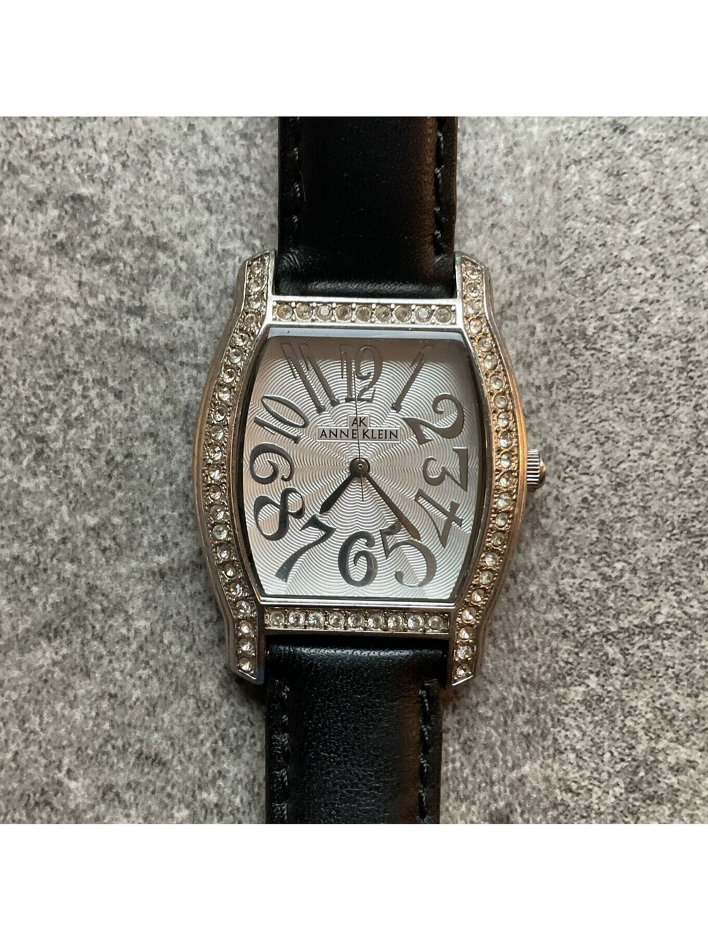 Anne Klein Womens Watch 30mm Silver Tone Case W/Crystal Accent Bezel 10/8833 B-C
